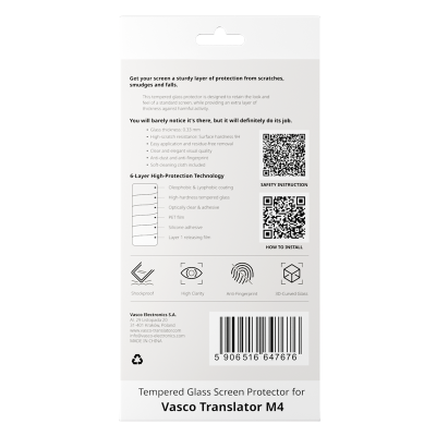Протектор за екран от закалено стъклено за Vasco Translator M4